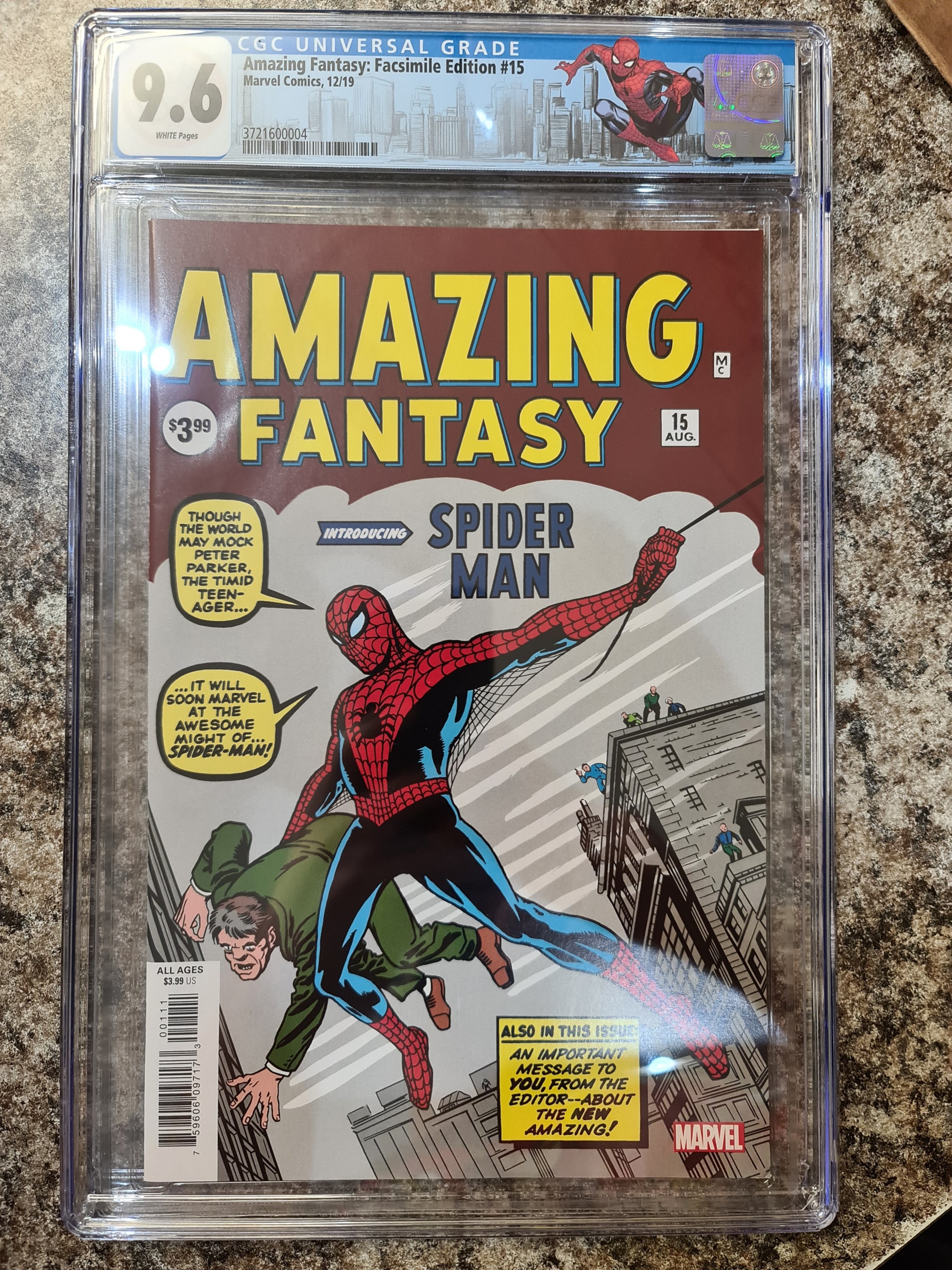 Amazing Fantasy #15 Facsimile Reprint CGC Graded 9.6 First Appearance of  Spider-Man – Cosmic Comics