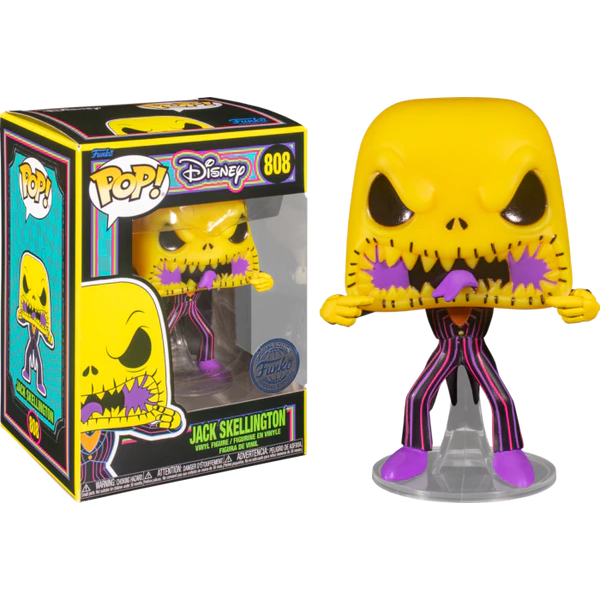 New Project 11 – Nightmare Before Christmas Scary Face Jack BLACK LIGHT Exclusive Funko Pop – Cosmic Comics